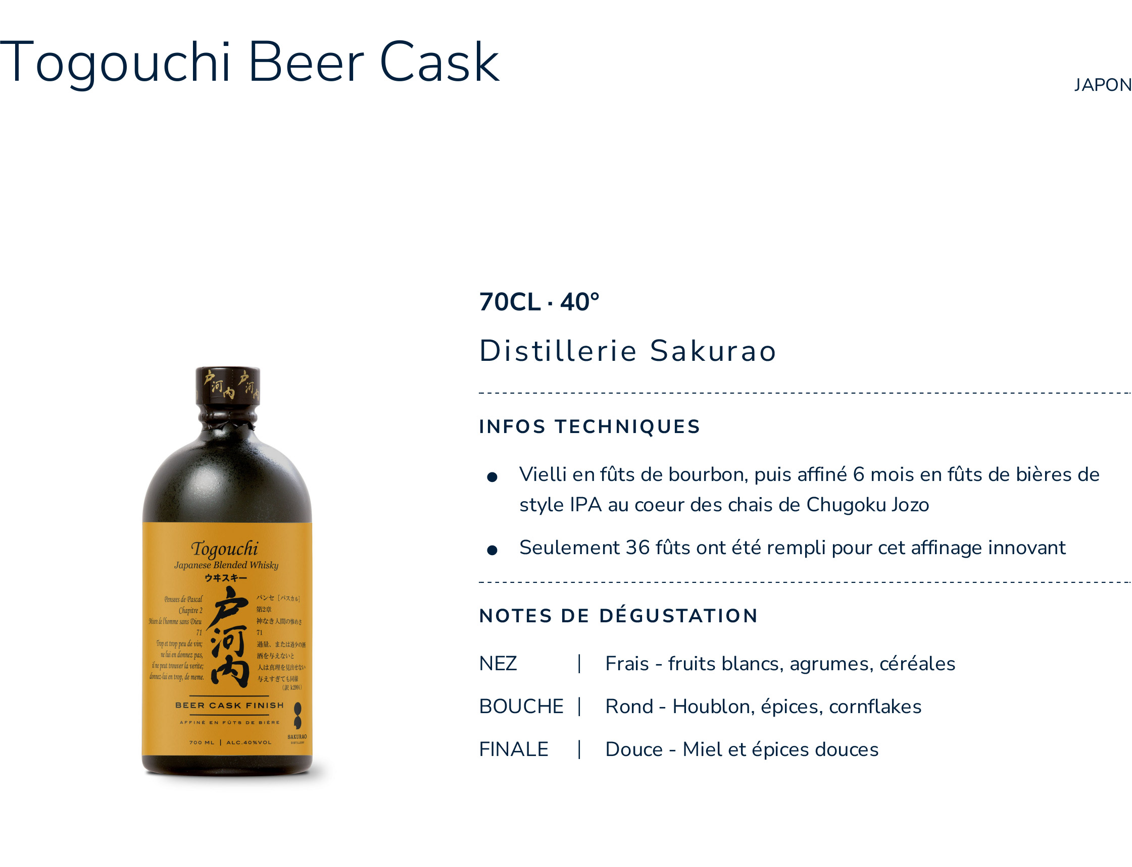 Togouchi Beer Cask Finish Whisky